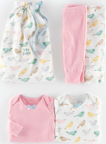 Mini Boden Cosy Pointelle Pack Birds/Blush Mini Boden,