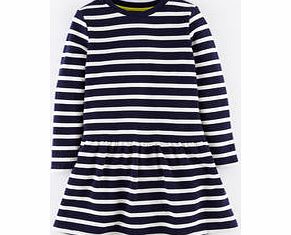 Mini Boden Cosy Sweatshirt Dress, Navy Stripe,Harbour Blue