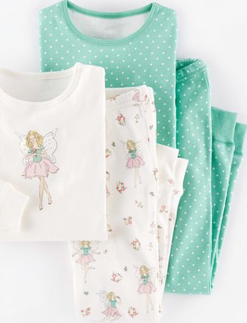 Mini Boden Cosy Twin Pack Long Johns Marshmallow Fairies