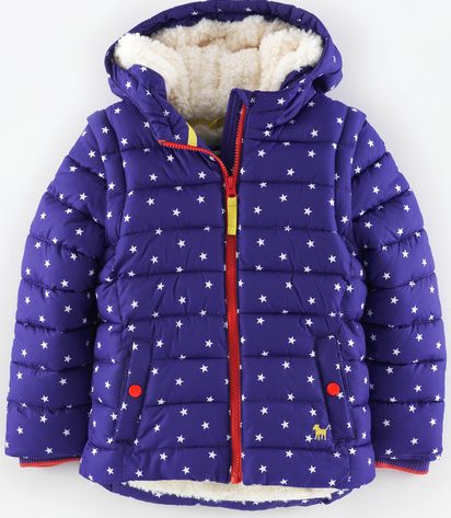 Mini Boden Cosy Two-in-one Padded Jacket Violet Star Mini