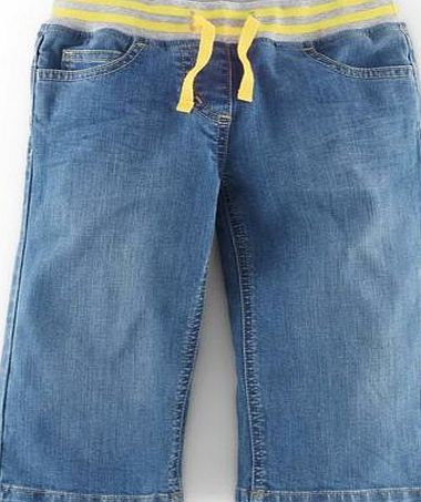 Mini Boden Cropped Rib Waist Trousers, Denim 34572453