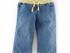 Mini Boden Cropped Rib Waist Trousers, Light Denim 34572552