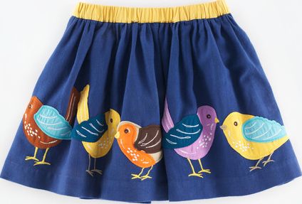 Mini Boden Decorative Skirt Navy Birds Mini Boden, Navy