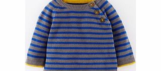 Mini Boden Everyday Boys Jumper, Cloud/Bright Blue,Oatmeal