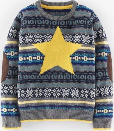 Mini Boden, 1669[^]34931154 Festive Fair Isle Jumper Fair Isle/Yellow Star