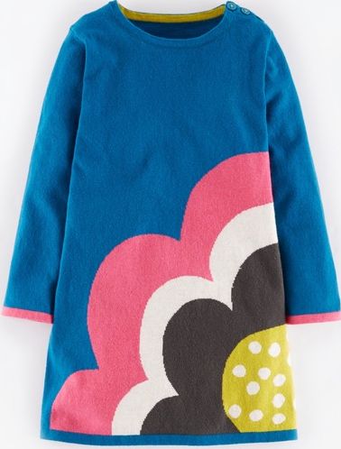Mini Boden Fun Knitted Dress Peacock Blue Mini Boden,