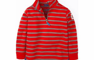 Mini Boden Half Zip Sweatshirt, Red/Cloud,Navy/Bone 34240069