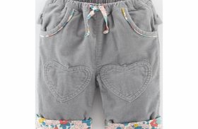 Mini Boden Heart Patch Cord Trouser, Tulip Pink,Washed