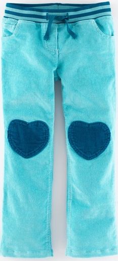 Mini Boden Heart Patch Trousers Vintage Blue Cord Mini