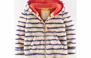 Mini Boden Hooded Teddy Zip Through, Porridge Stripe 34392647
