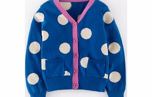 Mini Boden Hotchpotch Cardigan, Fountain Blue Spot 34221721