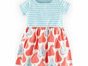 Mini Boden Hotchpotch Jersey Dress, Hot Coral Pears,Polka