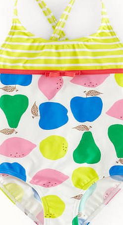Mini Boden Hotchpotch Swimsuit, Snowdrop Fruit Bowl 34502120