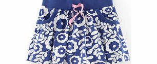 Mini Boden Jersey Skort, Soft Navy Daisy Vine,Vintage Blue