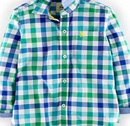 Mini Boden Laundered Shirt, Green Multi Gingham 34557876