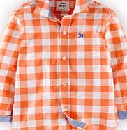 Mini Boden Laundered Shirt, Orange Gingham 34558023