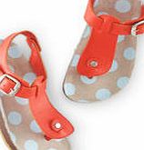 Mini Boden Leather Cork Sandals, Hot Coral 34525204