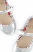 Mini Boden Leather Mary Janes, Silver Metallic 34523159