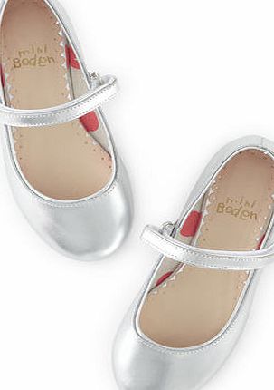 Mini Boden Leather Mary Janes Silver Mini Boden, Silver