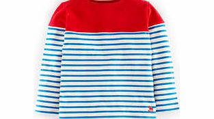 Mini Boden Mariner Breton, Ecru/Blue Stripe,Tennis