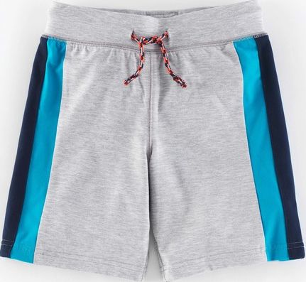 Mini Boden Panelled Athletic Shorts Grey Marl/Atomic Blue