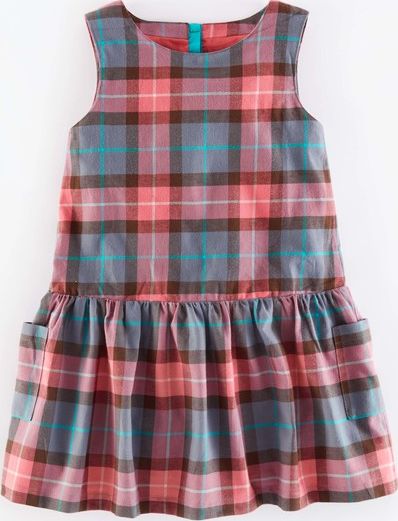 Mini Boden Pinafore Check Dress Grey Mini Boden, Grey