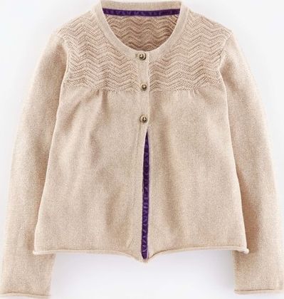Mini Boden Pretty Cardigan Gold Sparkle Mini Boden, Gold