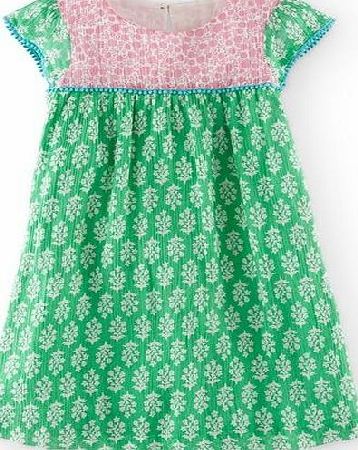 Mini Boden Pretty Crinkle Dress Pea Flower Stamp Mini