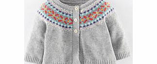 Mini Boden Pretty Fair Isle Cardigan, Grey,Yellow 34428235