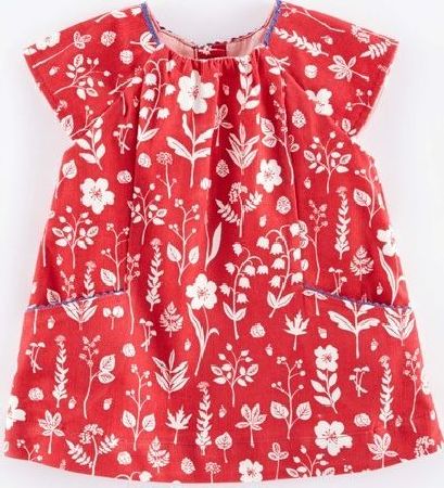 Mini Boden Pretty Printed Cord Baby Dress Raspberry Flower