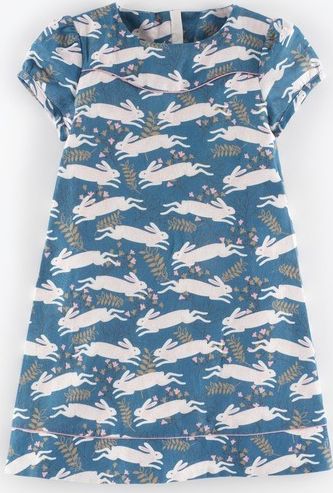 Mini Boden Pretty Printed Dress Coastal Blue Country Hare