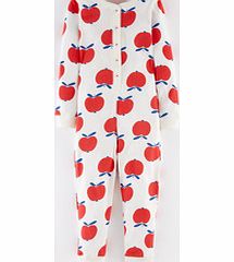 Mini Boden Printed All-in-one, Bright Coral Apples,Pale