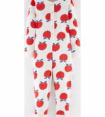 Mini Boden Printed All-in-one, Bright Coral Apples,Pale