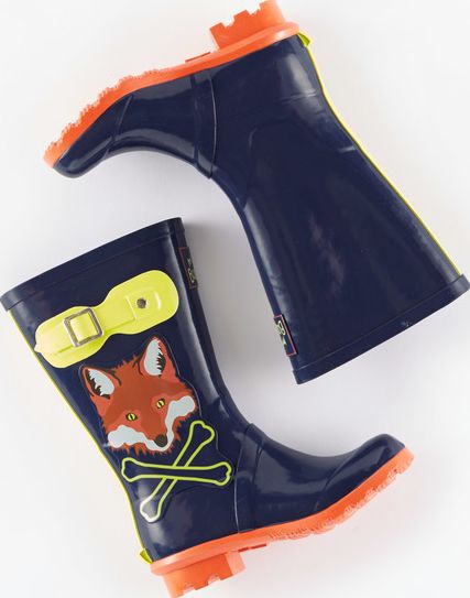 Mini Boden, 1669[^]34924498 Printed Wellies Navy/Fox Mini Boden, Navy/Fox