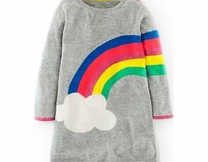 Mini Boden Rainbow Knitted Dress, Grey Marl 34558270