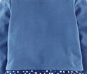 Mini Boden Ruffle Sweatshirt, Washed Bluebell/Spot 34514273