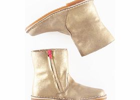 Mini Boden Short Leather Boots, Gold Metallic,Leopard