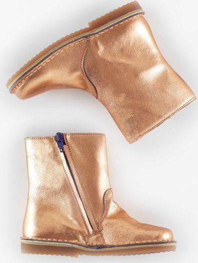 Mini Boden Short Leather Boots Rose Gold Leather Mini