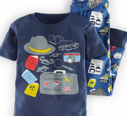 Mini Boden Short Sleeve Long Johns Sail Blue Secret Agent