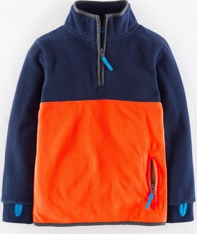 Mini Boden Ski Fleece Cadet Blue/Techno Orange Mini Boden,