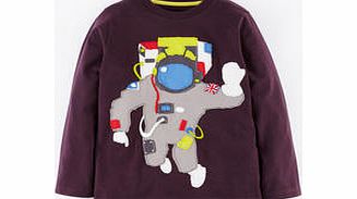 Mini Boden Space T-shirt, Aubergine Astronaut 34330563