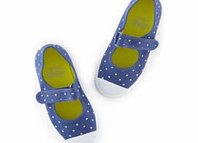 Mini Boden Spotty Canvas Pumps, Soft Navy/
