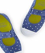 Mini Boden Spotty Canvas Pumps, Soft Navy/ Snowdrop 34523332