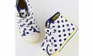 Mini Boden Spotty High Tops, Snowdrop/Blue 34184879