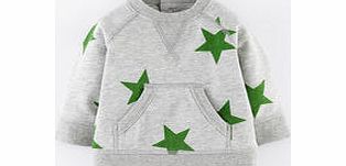 Mini Boden Star Print Cosy Top, Grey Marl/Turf