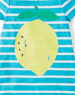 Mini Boden Stripy Logo Dress, Kingfisher Blue Lemon 34808998