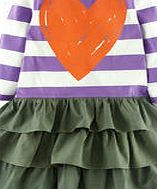 Mini Boden Stripy Ruffle Logo Dress, Haze Heart 34597179
