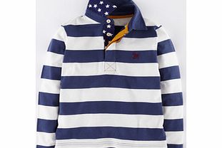 Mini Boden Super Soft Polo, Cadet Blue/Bone,Bright