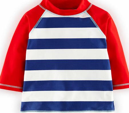 Mini Boden Surf Rash Vest, Navy Stripe/Red 34486647