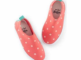 Mini Boden Surf Shoes, Hot Coral/ Ecru Spot,Polka Blue/